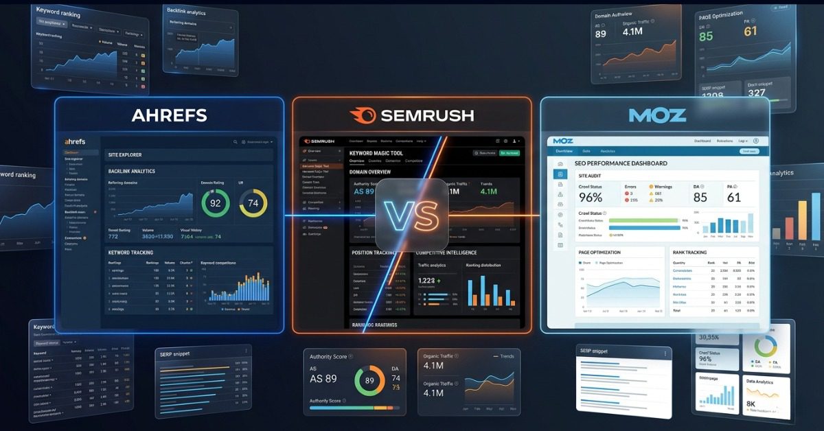 ahrefs vs semrush vs moz