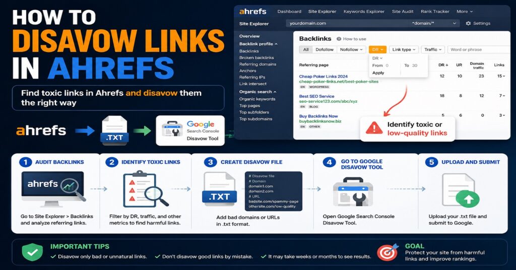 how to disavow links in ahrefs